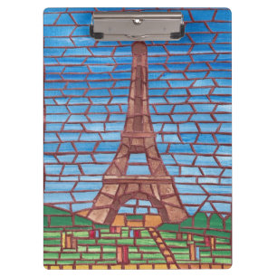 Carpeta De Pinza Clipboards Personalizado de la Torre Eiffel Mosaic