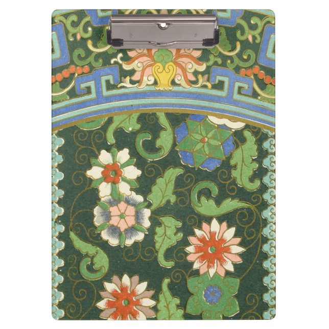 Carpeta De Pinza Cloisonne China Patter Asia Oriental (Anverso)