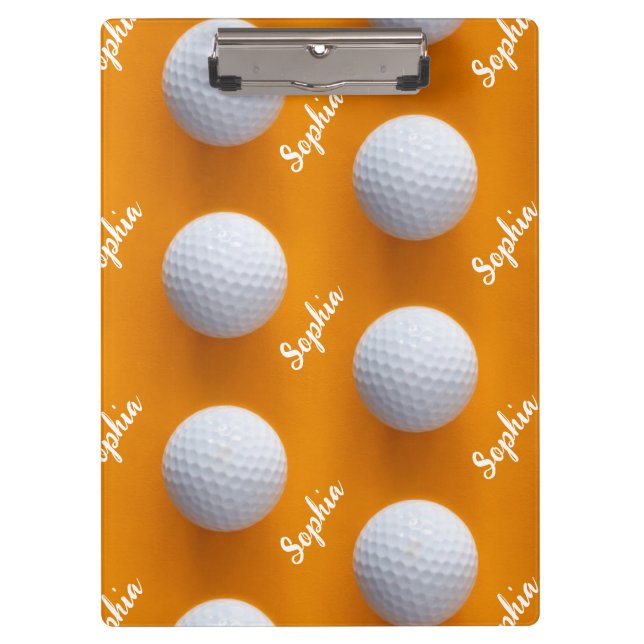 Carpeta De Pinza Club De Golf Art Golf Nombre Del Entrenador De Gol (Anverso)