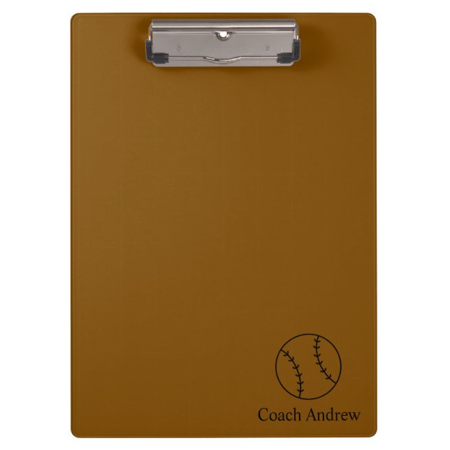 Carpeta De Pinza Coach Gifts Baseball, Personalized Clipboard, Gift (Anverso)