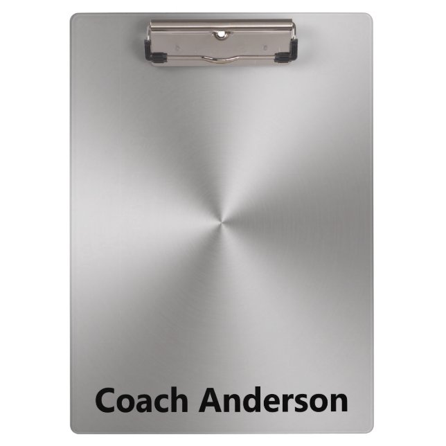 Carpeta De Pinza Coach's Name Silver Brushed Metal Look (Anverso)