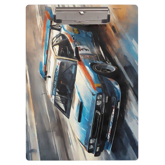 Carpeta De Pinza Coche de Carreras azul deportivo (Anverso)