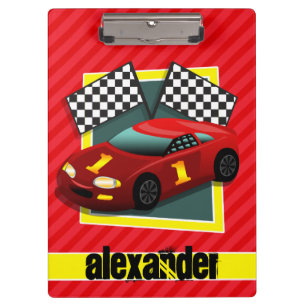 Carpeta De Pinza Coche de raza roja; franjas rojas escarlatas