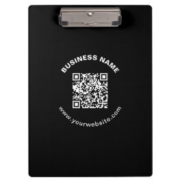 Carpeta De Pinza Código QR con nombre de empresa en negrita y texto