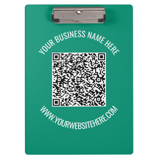 Carpeta De Pinza Código QR y texto Personalizado Moderno de promoci (Anverso)