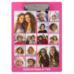 Carpeta De Pinza Colage de Fotos Rosa Fucsia - Cuadrícula Moderna d