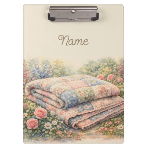 Carpeta De Pinza Colcha de patchwork floral Cottagecore acuarela