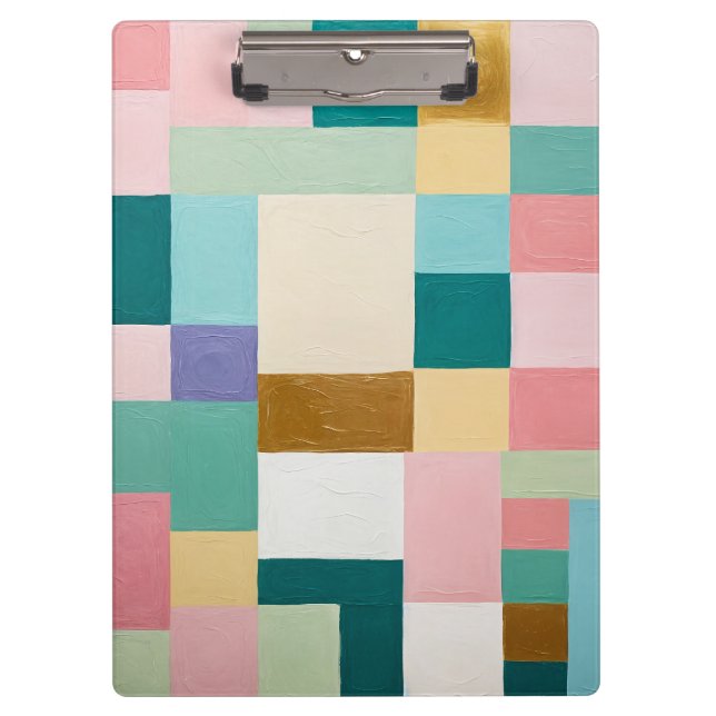 Carpeta De Pinza Colcha geométrica pastel (Anverso)