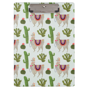 Carpeta De Pinza Colección Llamarama Patrón Cactus & Llama