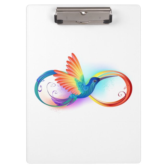 Carpeta De Pinza Colibrí arcoiris con símbolo Infinity (Anverso)