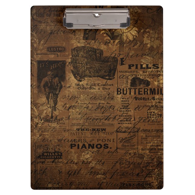 Carpeta De Pinza Collage de café vintage (Anverso)
