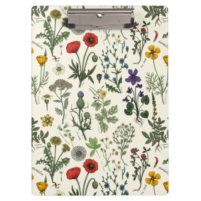 Carpeta De Pinza Collage de flores silvestres (Anverso)