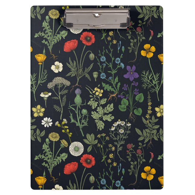 Carpeta De Pinza Collage de flores silvestres (Anverso)