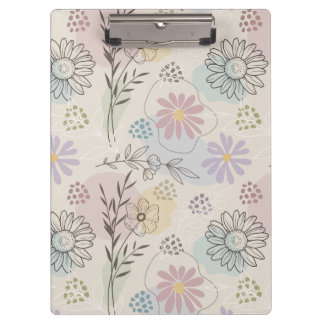 Carpeta De Pinza Collage de flores silvestres pastel - Floral geomé