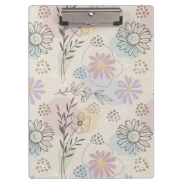 Carpeta De Pinza Collage de flores silvestres pastel - Geométrico f