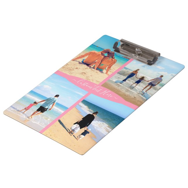 Carpeta De Pinza Collage de fotos personalizado Amor familiar Texto (Angular)