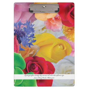 Carpeta De Pinza Collage de la flor, para los principales - tablero