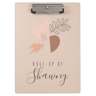 Carpeta De Pinza Collage tono tierra Maquillador Salón Belleza