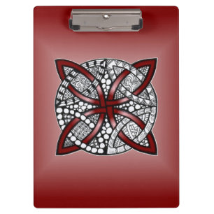 Carpeta De Pinza Color rojo del patrón de anillo de doble Boda