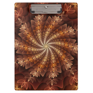 Carpeta De Pinza Colores Cálidos, Patrón de Arte Fractal Moderno Al