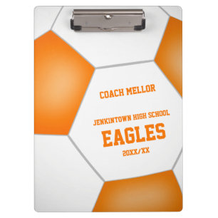 Carpeta De Pinza colores de equipo naranja blanco entrenador de fút