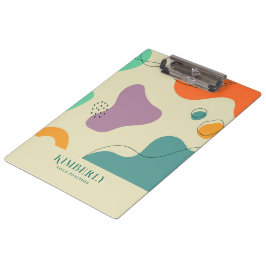 Carpeta De Pinza Colores pasteles formas abstractas fondo moderno