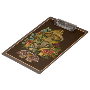 Carpeta De Pinza Colores retro vintage Mushroom & Moth Art