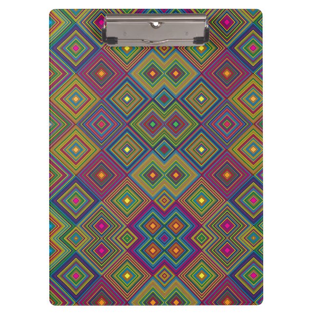 Carpeta De Pinza Colorful clipboard with vibrant geometric diamond  (Anverso)