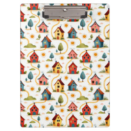 Carpeta De Pinza Colorful Neighborhood Houses Realtor