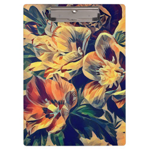 Carpeta De Pinza coloridas flores abstractas naturaleza arte origin