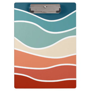 Carpeta De Pinza Coloridas olas de estilo retro