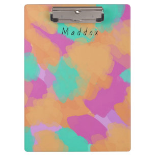 Carpeta De Pinza Colorido negrita Patrón de artista moderno + nombr
