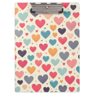 Carpeta De Pinza Coloridos corazones arcoiris Valentines