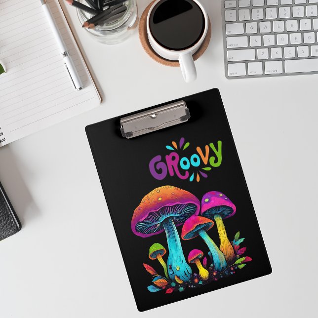 Carpeta De Pinza Coloridos hongos psicodélicos- (Colorful Psychedelic Mushrooms- Clipboard)