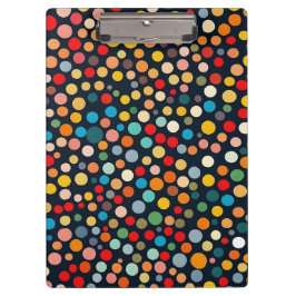 Carpeta De Pinza Coloridos puntos de polka en un fondo oscuro