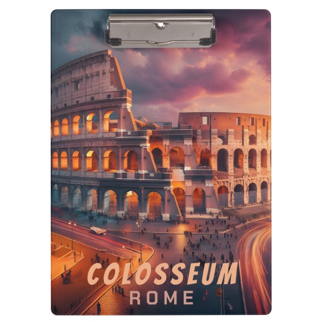 Carpeta De Pinza Colosseo Roma Italia Viaje de época (Anverso)
