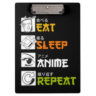 Carpeta De Pinza Comer Sleep Anime Repetir Idea de Regalo Cosplayer