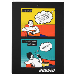 Carpeta De Pinza Comics Geek Rugged de color azul naranja