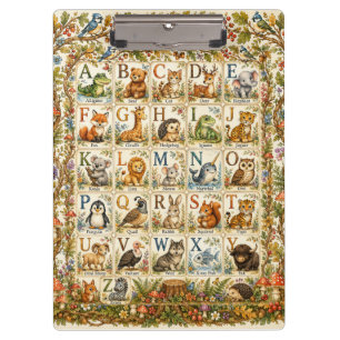 Carpeta De Pinza Compañero de aprendizaje del alfabeto de animales