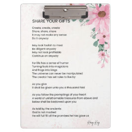 Carpeta De Pinza Comparte tus regalos Poema de empoderamiento Inspi