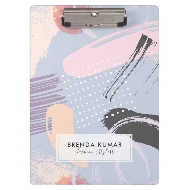 Carpeta De Pinza Composición de pinceles de estilo artístico (Anverso)