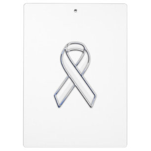 Carpeta De Pinza Conciencia de la cinta blanca de estilo cromado