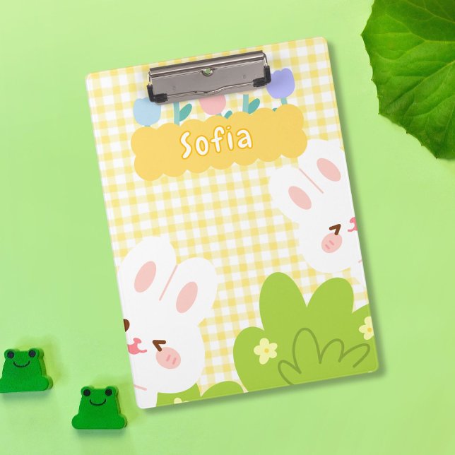 Carpeta De Pinza Conejito Kawaii Adorable Flores Pastel de Primaver (Subido por el creador)