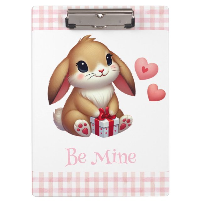 Carpeta De Pinza Conejito lindo del día de San Valentín  (Anverso)