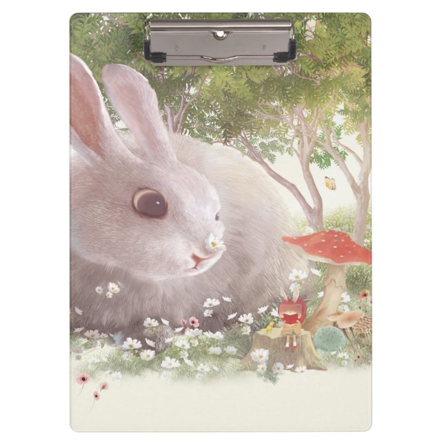 Carpeta De Pinza Conejo con flores (Anverso)