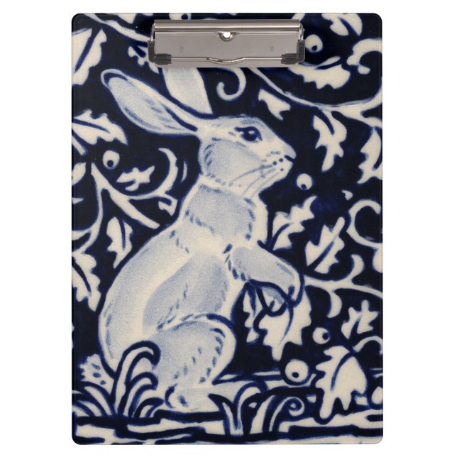 Carpeta De Pinza Conejo de conejo azul y blanco liebre arte elegant (Anverso)