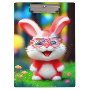 Carpeta De Pinza Conejo rojo con gafas americanas-44244
