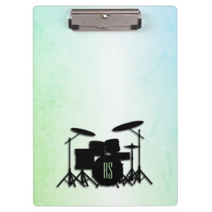Carpeta De Pinza Conjunto de tambores con monograma verde