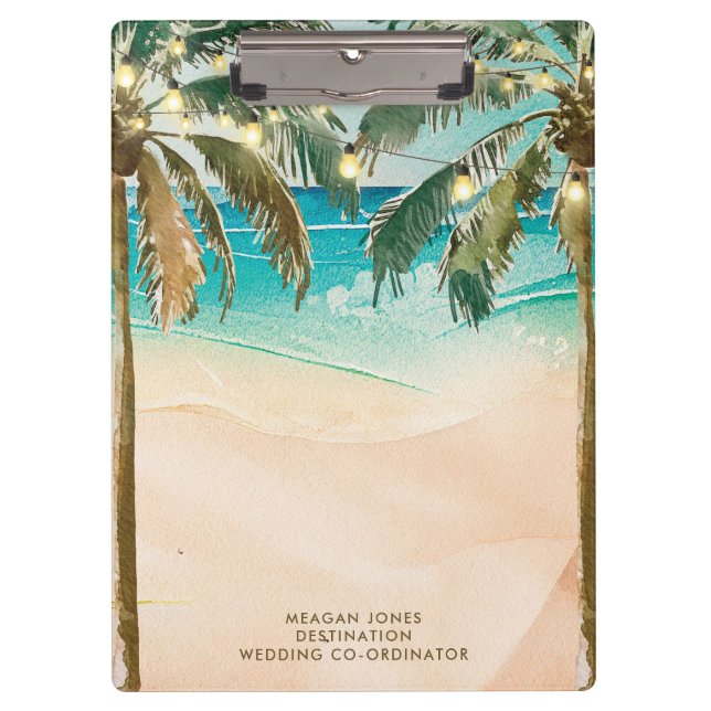 Carpeta De Pinza coordinador de boda de palmeras tropicales (Anverso)