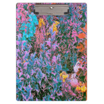 Coral abstracto, jardín de follaje rosa verde y ac